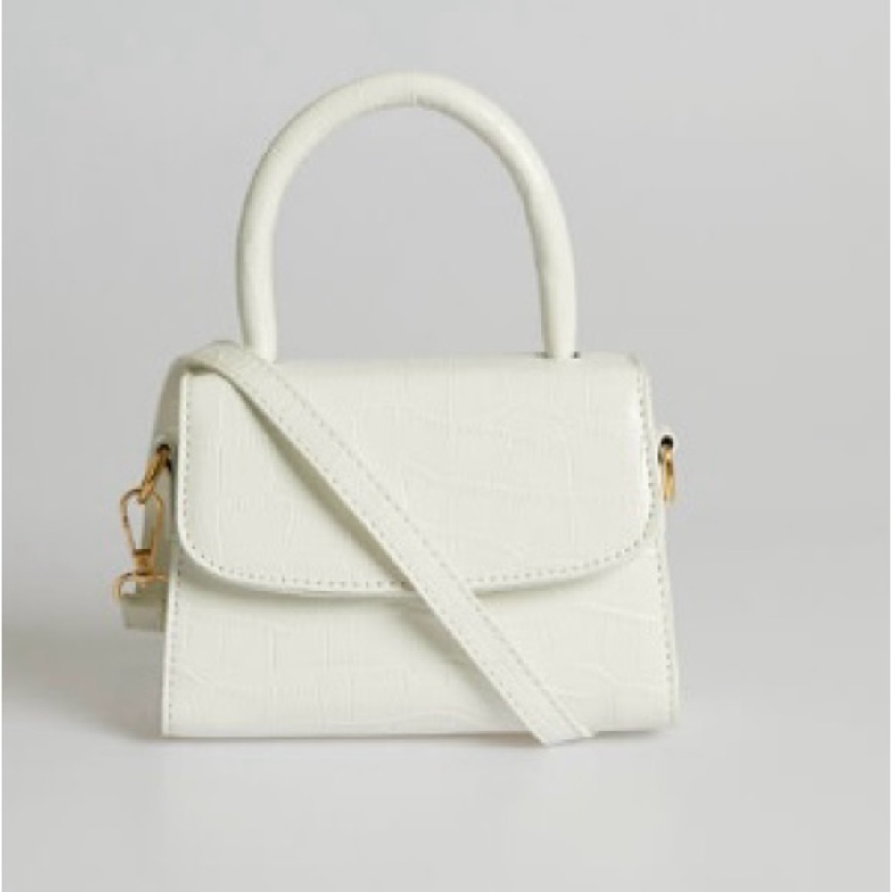 NEW Showpo mini top handle crossbody bag in white croc